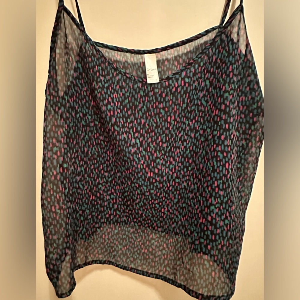 Chiffon multi colored dot print American apparel tank top